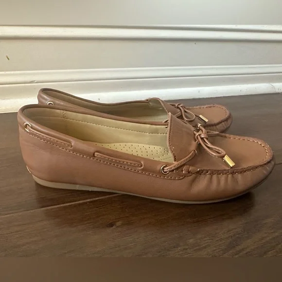 Michael Kors Sutton Brown Leather Loafers Sz 8.5 - Picture 5 of 12